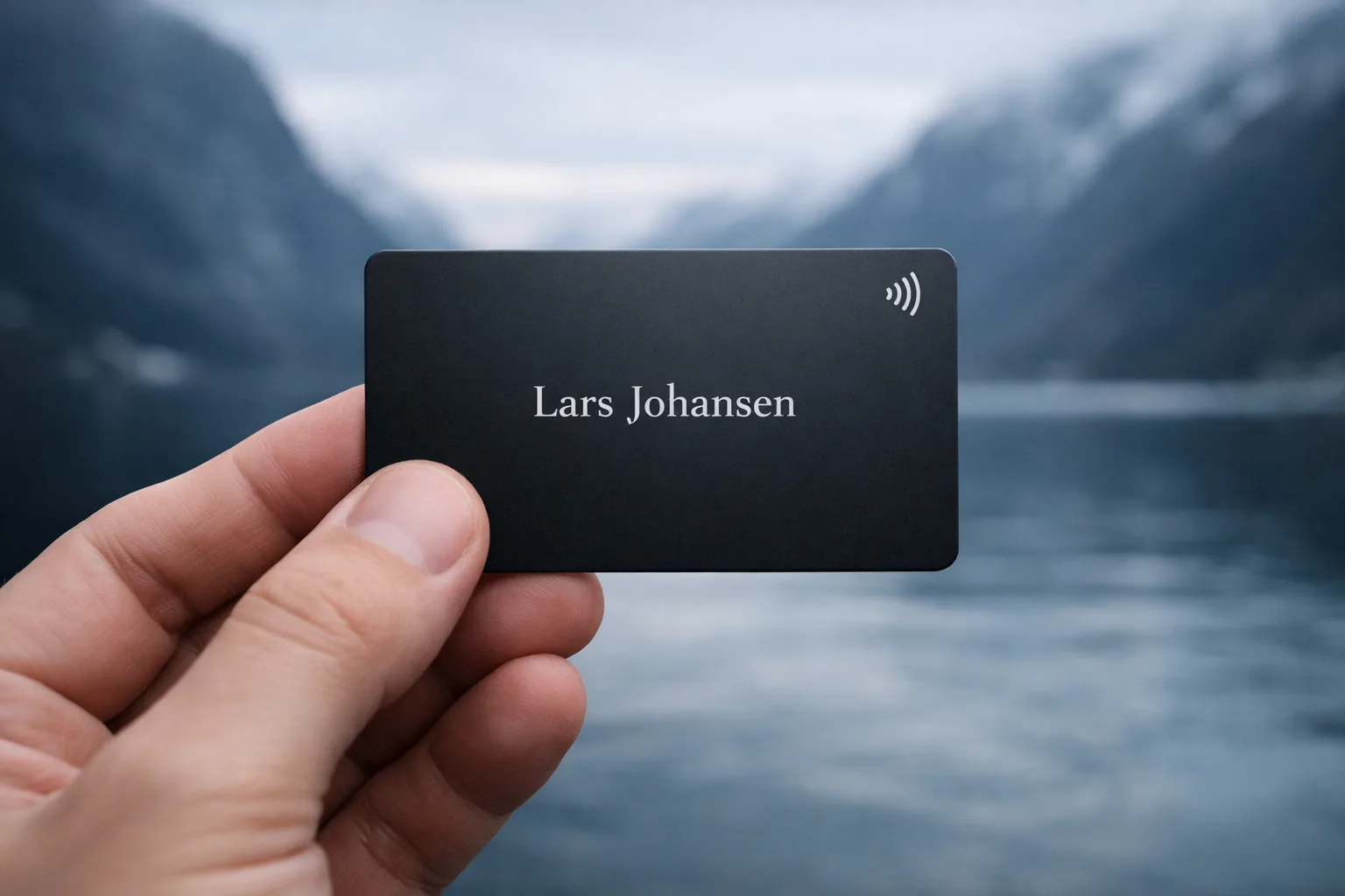 Sort premiumkort i hånd